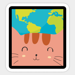 Cat Earth Day Sticker